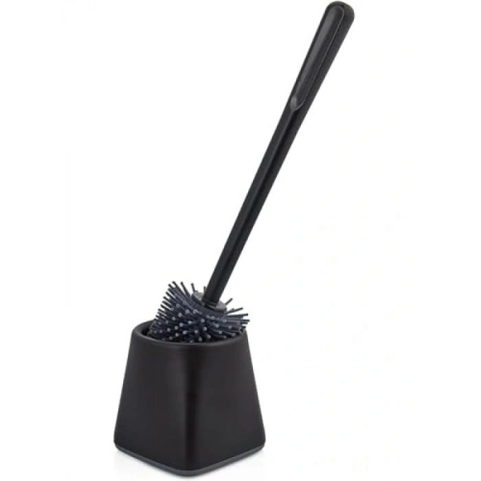 Yumuşak Uçlu Silikon Tuvalet Fırçası - Siyah