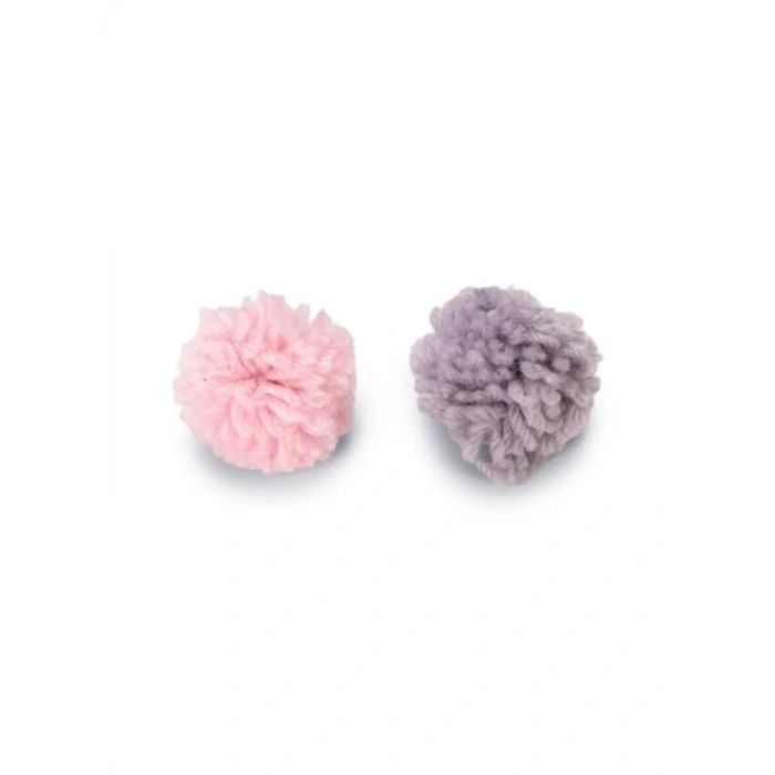 Yün kedi oyuncağı, pembe ve gri, 2 adet, 4 cm boyut