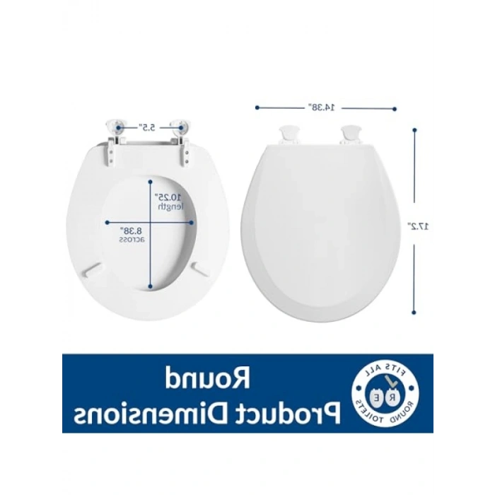 Yuvarlak Klozet Kapağı, Buz Grisi, Kolay Temizlenebilir