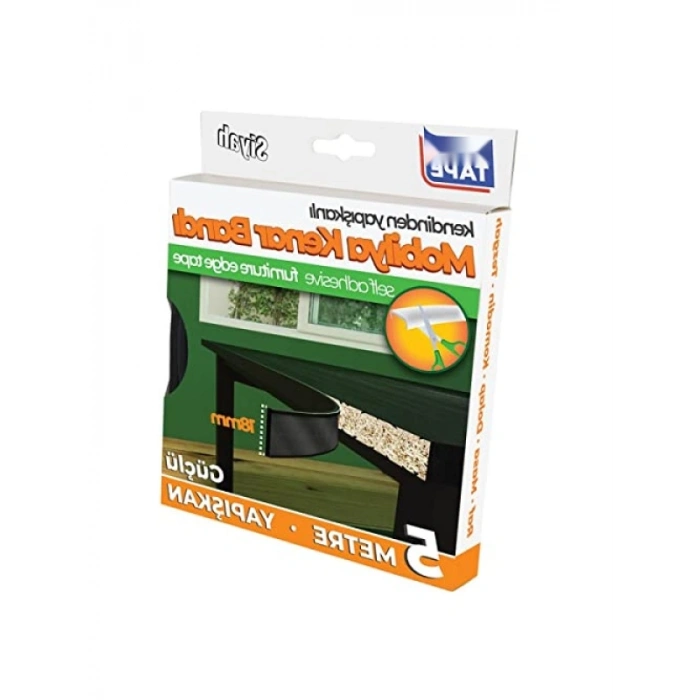 Yuvarlak Mobilya Masa Kenar Bandı - 18 mm x 5 mt, Siyah