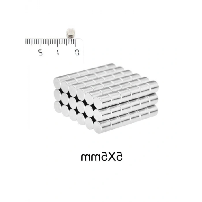 Yuvarlak Neodyum Mıknatıs - Ø5x5 mm, 25 Adet