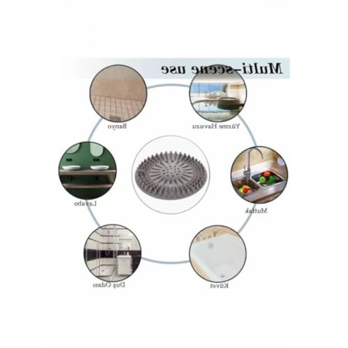 Yuvarlak Silikon Süzgeçli Lavabo Tıpası - Dayanıklı ve Esnek