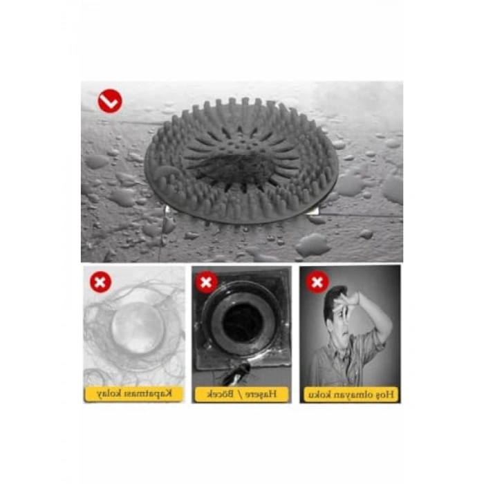 Yuvarlak Silikon Süzgeçli Lavabo Tıpası - Dayanıklı ve Esnek