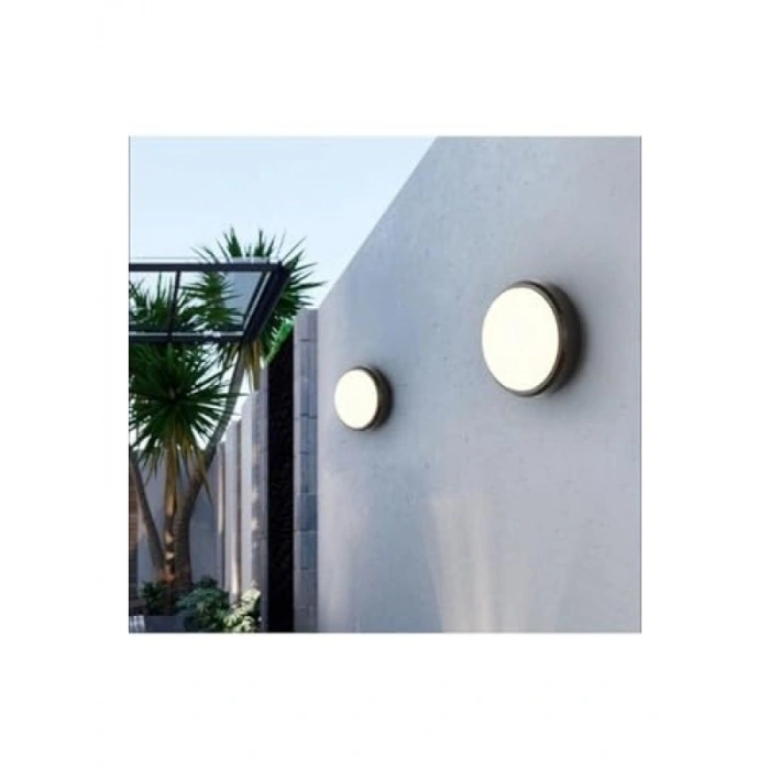 Yuvarlak Siyah Banyo Tavan Lambası - 20W Beyaz LED Işık