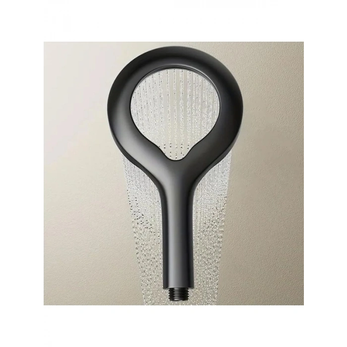 Yuvarlak Siyah Duş Başlığı, İnce Akış Özelliği ile Modern Banyo Tasarımı