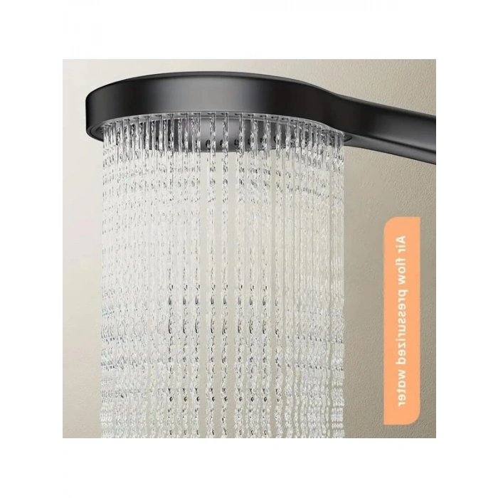 Yuvarlak Siyah Duş Başlığı, İnce Akış Özelliği ile Modern Banyo Tasarımı