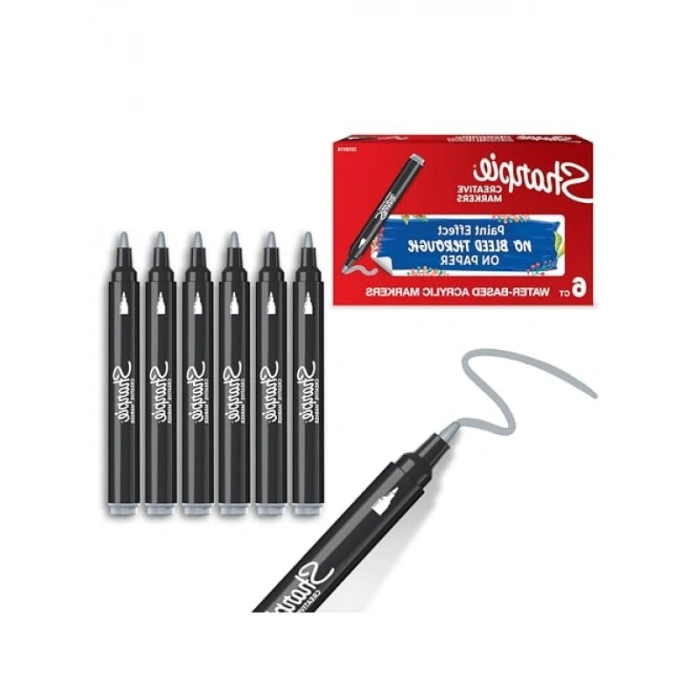 Yuvarlak Uçlu Akrilik Markör - Açık Gri