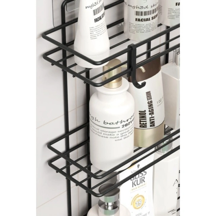 Zabata 3 Katlı Banyo Rafı Duş Şampuanlık Duvar Düzenleyici Organizer