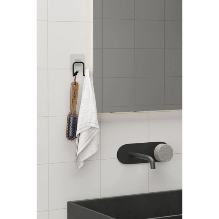 Zabata Yapışkanlı 2 Adet Çift Kancalı Banyo Mutfak Askısı Metal Askılık Duvar Askı Organizer