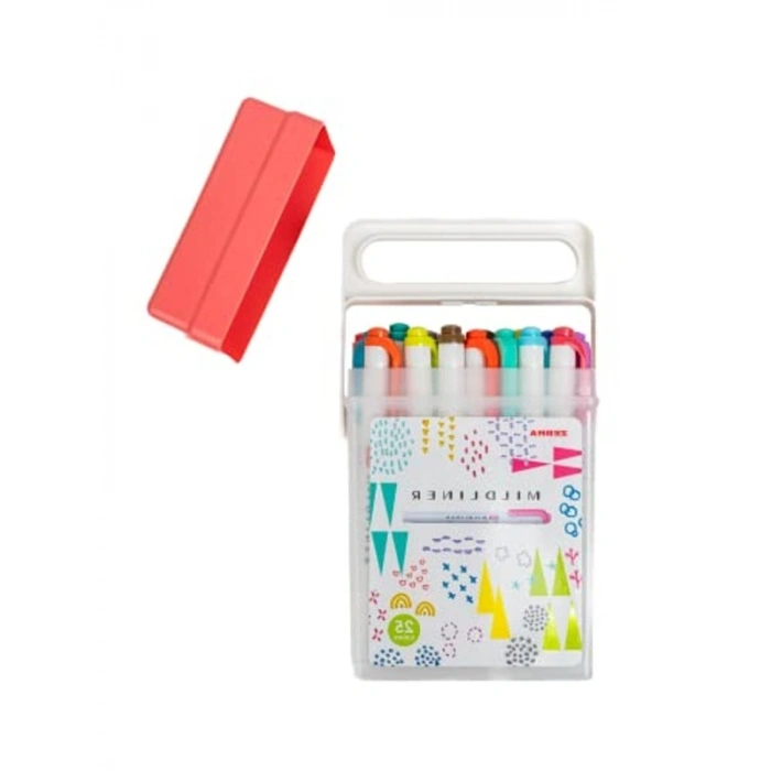 ZEBRA MILDLINER ÇİFT UÇLU FOSFORLU KALEM 25 RENK ÖZEL PLASTIK KUTUDA