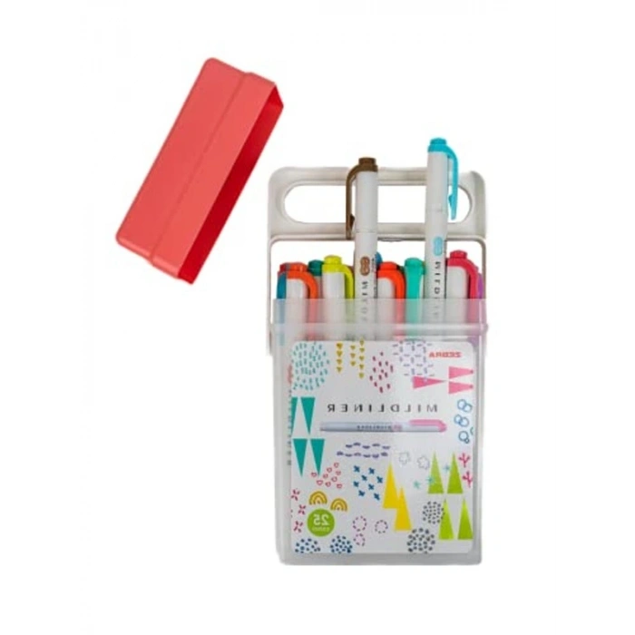 ZEBRA MILDLINER ÇİFT UÇLU FOSFORLU KALEM 25 RENK ÖZEL PLASTIK KUTUDA