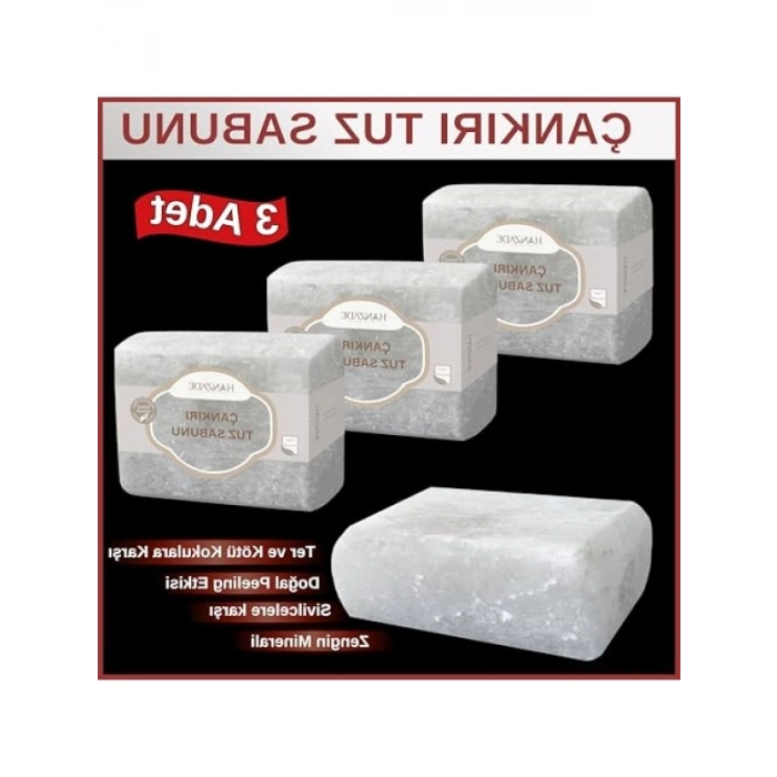 Zengin Mineralli Doğal Çankırı Tuz Sabunu - 3 Adet