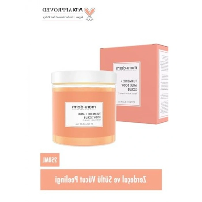 Zerdeçal ve Süt İçeren Vücut Peelingi, C Vitamini ile Zenginleştirilmiş, 250 ml
