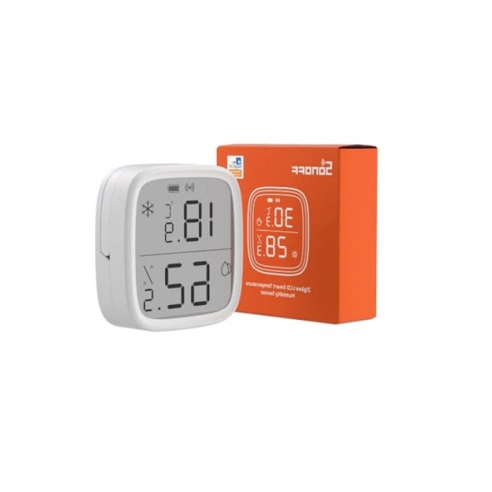 ZigBee Akıllı Mini Sıcaklık ve Nem Sensörü - LCD Ekranlı
