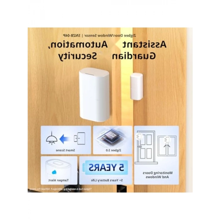 ZigBee Kapı Pencere Sensörü, 5 Yıl Pil Ömrü