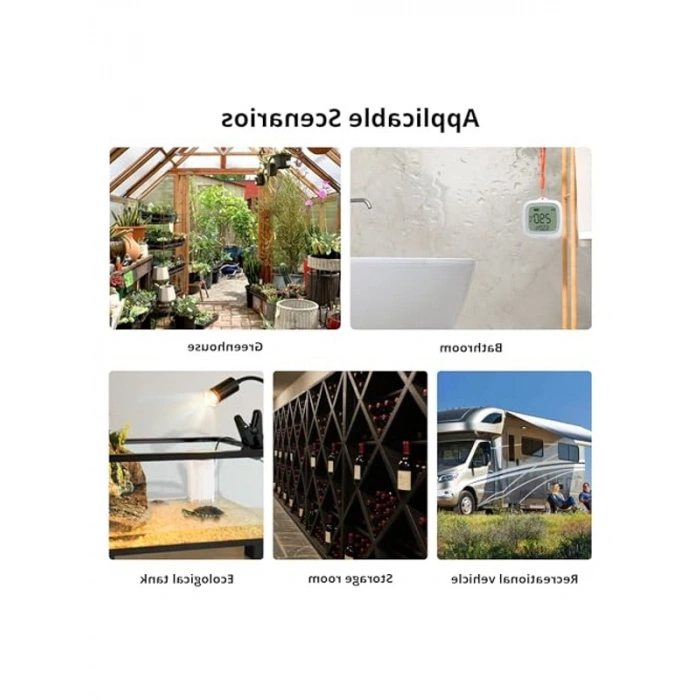 Zigbee LCD Akıllı Sıcaklık Nem Sensörü, Su Geçirmez ve Uygulama İzleme