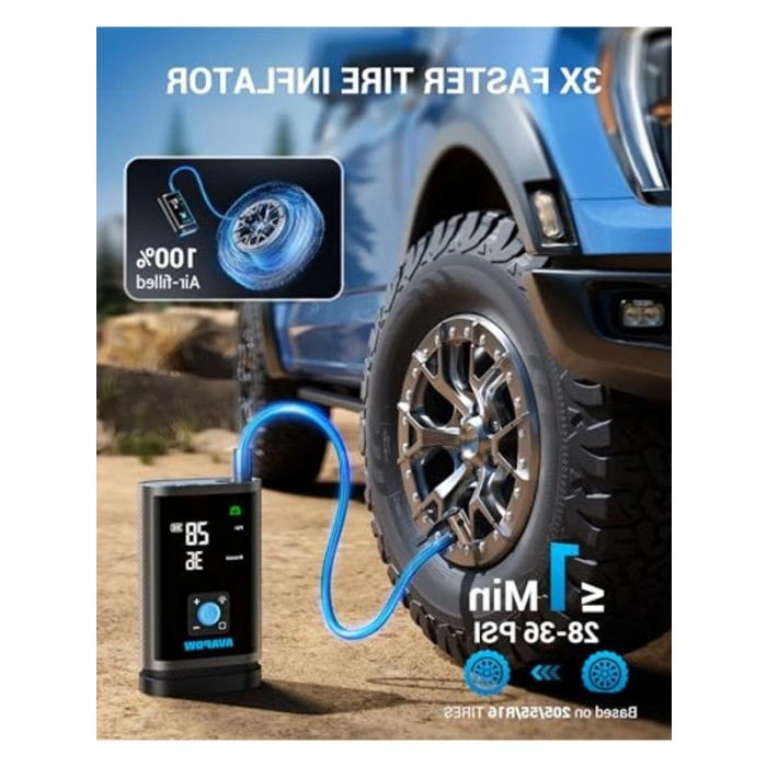 Zor Çalıştırma İşlevli Jump Starter - 16000mAh Güç ve Lastik Şişirme