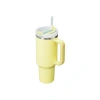0.89 litre kapasiteli sarı termos bardak, pipetli tasarım