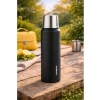 1 Litre Çelik Termos, 304 Paslanmaz Çelik, Siyah Renk