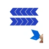 10 Adet Chevron Şekilli Yansıtıcı Sticker Seti, Tüm Araçlar İçin (Mavi)