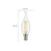 10lu Paket 4W E14 Kıvrık LED Mum Ampul, Şeffaf Cam Filament