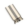 %100 Pamuklu Striped Plaj ve Banyo Havlusu - Siyah