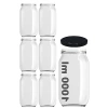 1000 ml Kapasiteli Şeffaf Cam Kavanoz, 6lı Set, Metal Kapaklı