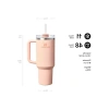 1.18 Litre Kapasiteli Pipetli Termos Bardak, Pastel Turuncu Renk