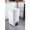 15 Litre Beyaz Pedallı Çöp Kovası, Slim Tasarım