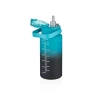 1500ML Kapasiteli Çift Renk Motivasyon Matarası - Turkuaz-Siyah