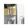 19 cm Gold Renk Galvanizli Çelik Çiçek Saksısı, Dayanıklı Tasarım