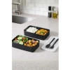 2 Katlı Bölmeli Yemek Saklama Kabı - Siyah