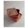 2 Katlı Turuncu Plastik Lunch Box - 720 ml + 720 ml