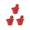 20 cm Askılı Kırmızı Balkon Saksı - 3 Adet, 3 Litre Kapasite