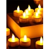24 Adet Sarı Işıklı LED Mum Seti, Pilli ve Dumansız