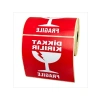 250 Adet 100x100 mm Kuşe Dikkat Kırılır Etiketi, Pratik