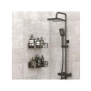 27x12 cm Ölçülerinde Siyah Yapışkanlı Banyo Rafı Seti, Matkapsız Montaj