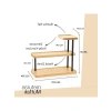 3 Katlı Metal Ayaklı Bambu Mutfak Rafı, Modern Tasarım