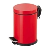 3 Litre Kapasiteli Paslanmaz Pedallı Çöp Kovası - Kırmızı
