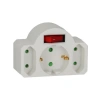 3lü Açık/Kapalı Güvenlik Anahtarlı Priz Adaptörü - Beyaz