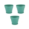 3lü Alt Sulamalı Saksı Seti - 1.7 Litre, Yeşil