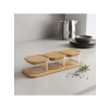 3lü Bambu Kapaklı Cam Kahvaltılık Seti