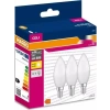 3lü E14 Duy Sarı Işık LED Mum Ampul - 7,5W