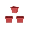 3lü Mercan Kırmızı Balkon Saksı Seti (2.2 Litre)
