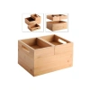 3lü Modüler Bambu Organizer Set, Çok Amaçlı Düzenleyici