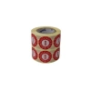 30mm x 30mm Vellum Tarih Seçme Etiketi, Ruloda 1000 Adet, Kırmızı