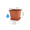 37 cm Tabaklı Kare Saksı, 25.5 Litre Kapasite, Antrasit