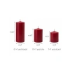 3’lü Kırmızı Silindir Mum Seti - Dekoratif Blok Mumlar