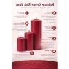 3’lü Kırmızı Silindir Mum Seti - Dekoratif Blok Mumlar