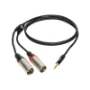 3m Mini TRS Jack - 2x XLR Erkek Kablo ile Ses Bağlantısı